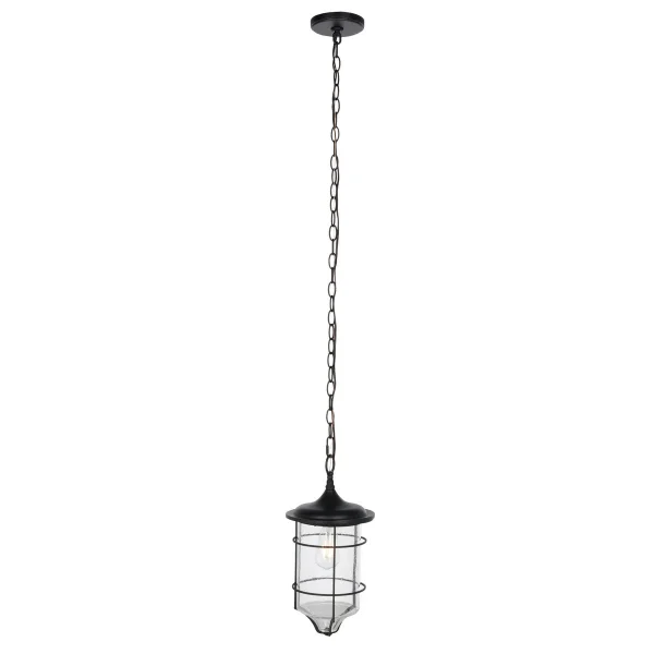 Rueda Outdoor Pendant Light - Rustic Bronze Finish with Industrial Charm for Elegant Outdoor Spaces