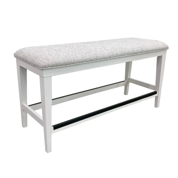 Americana 49-Inch Upholstered Counter Bench - Elegant, Cushioned Design for Modern Dining Spaces
