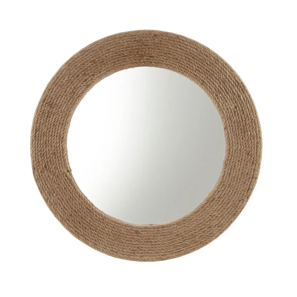Cove Coastal Jute Rope Round Wall Mirror 26 - Stylish Textured Accent for Any Room Decor