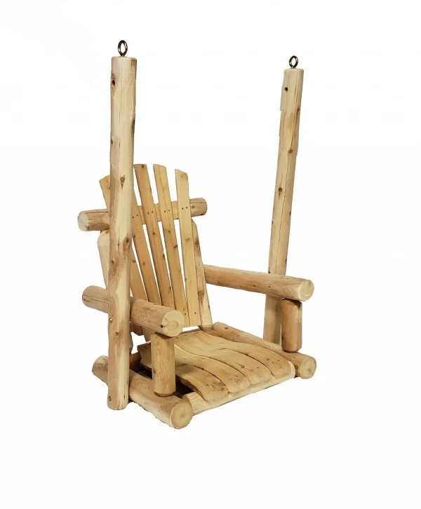 31 Natural Wood Single Chair Porch Swing - Rustic Elegance for Your Outdoor Space and Relaxation