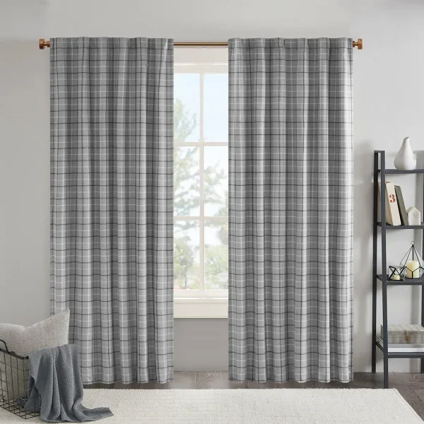 Anaheim Plaid Rod Pocket Curtain Panel with Fleece Lining for Cozy, Stylish Home Decor Solutions