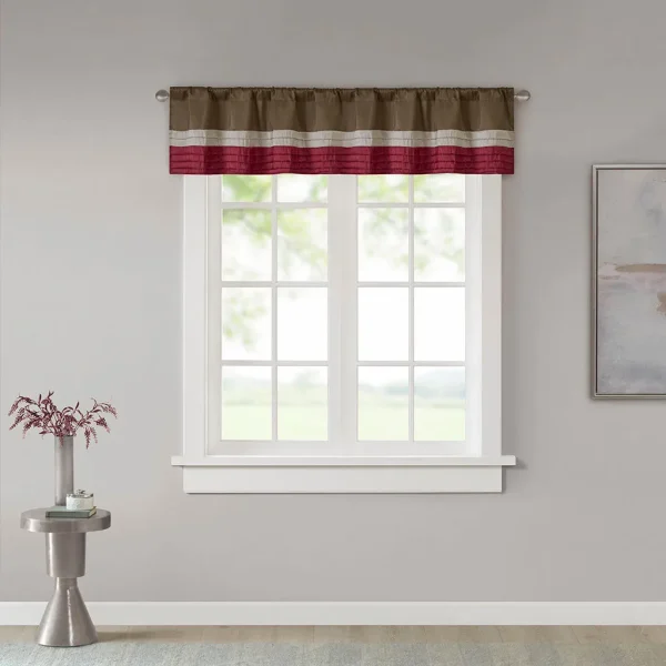 Amherst Modern Pintuck Window Valance - Stylish Transitional Design for Light Filtering and Elegance