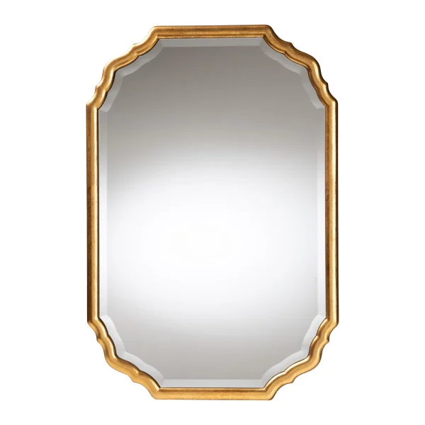 Pacino Vintage Goldleaf Accent Wall Mirror - Timeless Design with Beveled Edges & Scalloped Corners