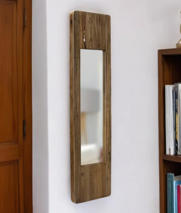 40 Brown Wood Framed Accent Mirror - Stylish Home Decor to Brighten Up Any Space!