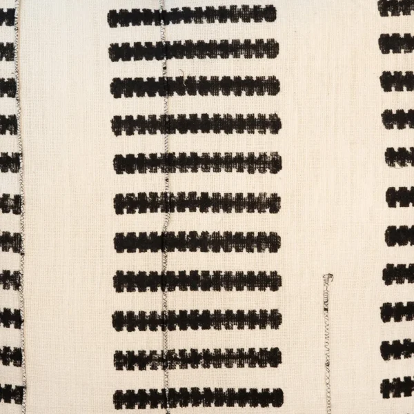 Lucero Handwoven Cotton Pillow - Modern Black and Ivory Geometric Design for Cozy Home Decor