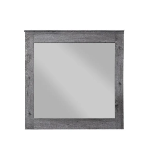 Vidalia Rustic Square Mirror with Wooden Frame - Versatile Portrait/Landscape Design, 37x38