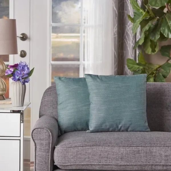 Christopher Knight Home® Belflower 16 Teal Square Pillow Set - 2 Pack