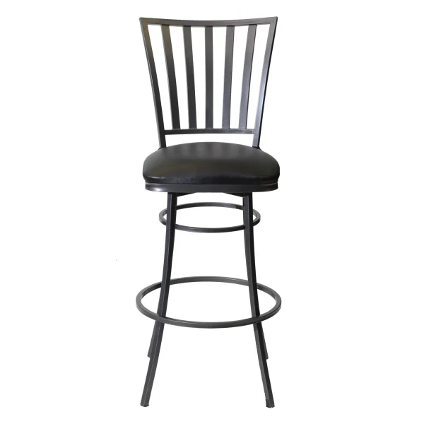 Stellan Swivel Barstool - Commercial Grade Comfort with 360° Swivel & Durable Midnight Leatherette Seat