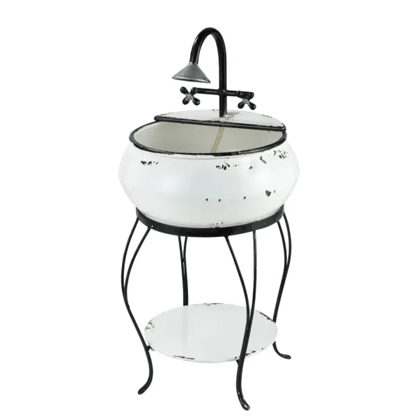 Freswick Fountain Outdoor Object - Elegant White Antique Sink Design for Indoor & Outdoor Decor