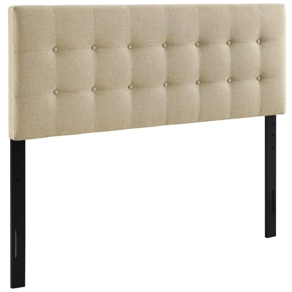 Emily Button Tufted Linen Upholstered Headboard - Elegant Design for a Stylish Bedroom Makeover