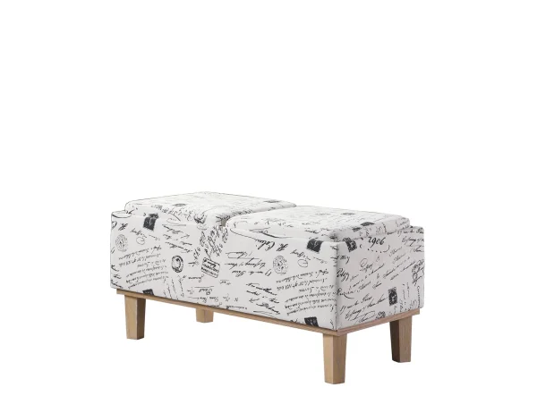 17 Stylish Black and White Upholstered Polyester Storage Bench with Multi-Functional Flip Top