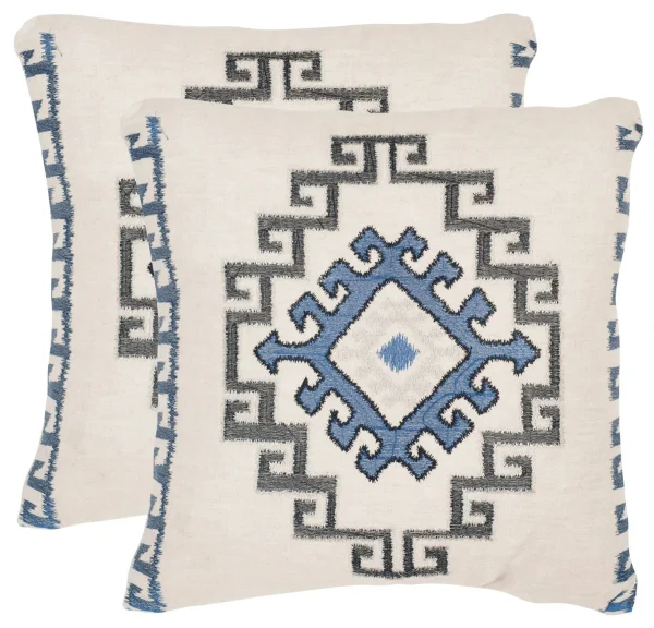 Open Sky Pillow Set of 2 - Arizona Blue Linen Cushions with Southwestern Design for Cozy Homes