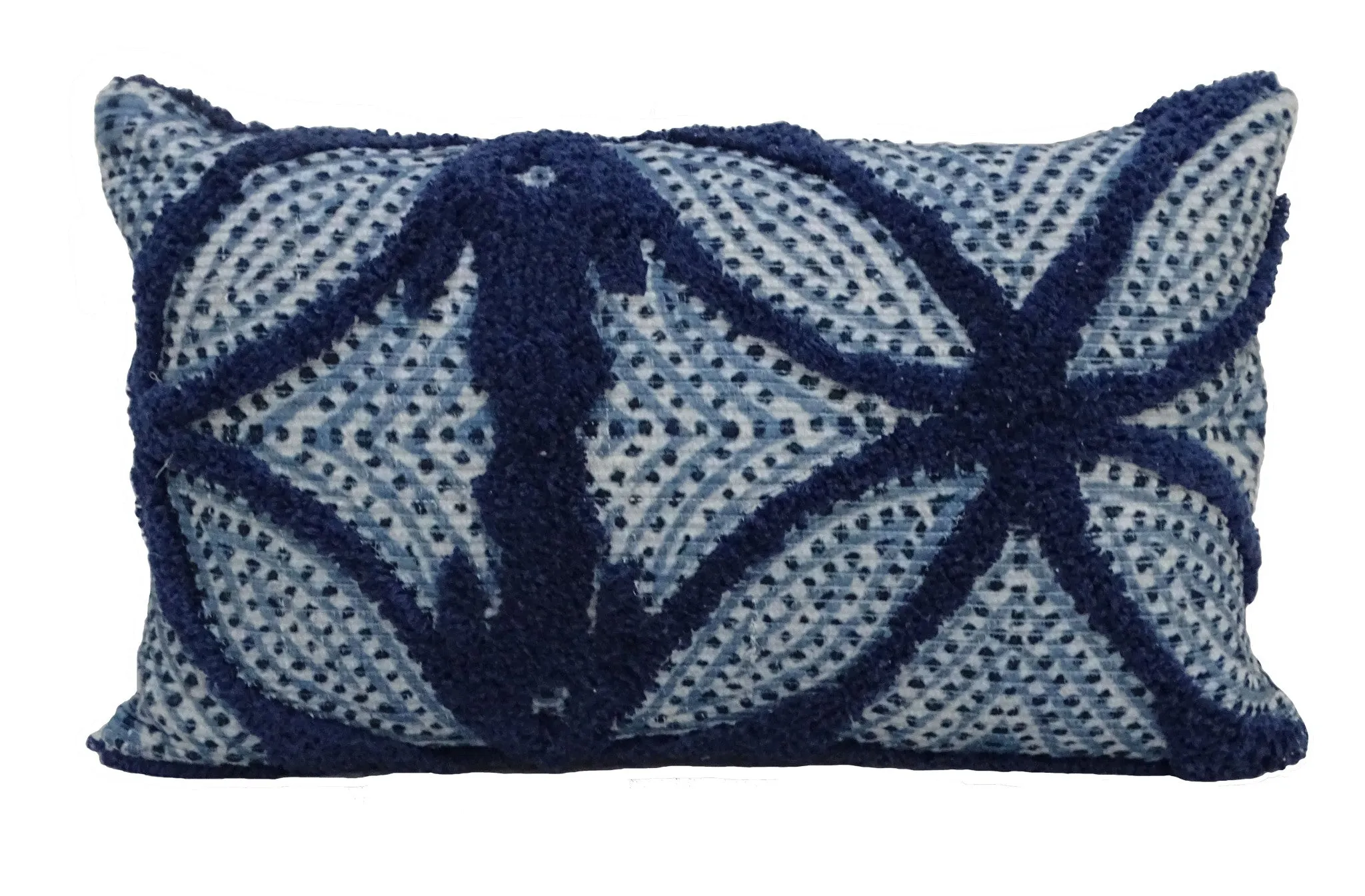 6b14-Blue-and-Light-Blue-Zippered-Cotton-Blend-Trellis-Throw-Pillow-Perfect-Decorative-Accent-