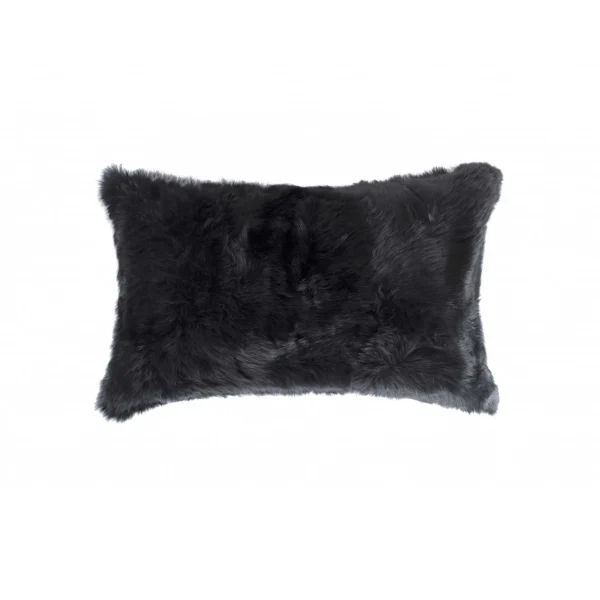 12 Black Wool Throw Pillow - Stylish 12x20 Decorative Accent for Cozy Home Decor and Comfort