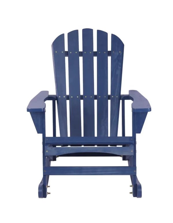 Adirondack Rocking Chair in Navy - Durable Patio Furniture with Solid Wood Craftsmanship