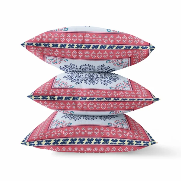 Muted Magenta and Gold Geometric Suede Throw Pillow - Cozy, Durable Accent for Any Space