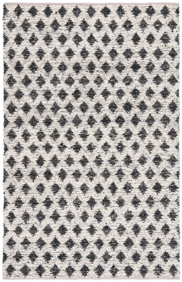 Natura Stylish Flat Weave Rug Crafted from 60% Wool and 40% Leather - Unique Indian Design