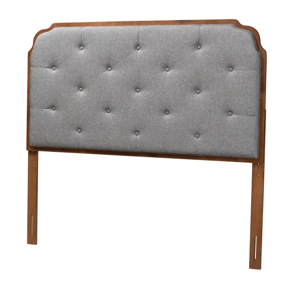 Shanti Traditional Upholstered Headboard with Button-Tufted Design and Adjustable Height Options