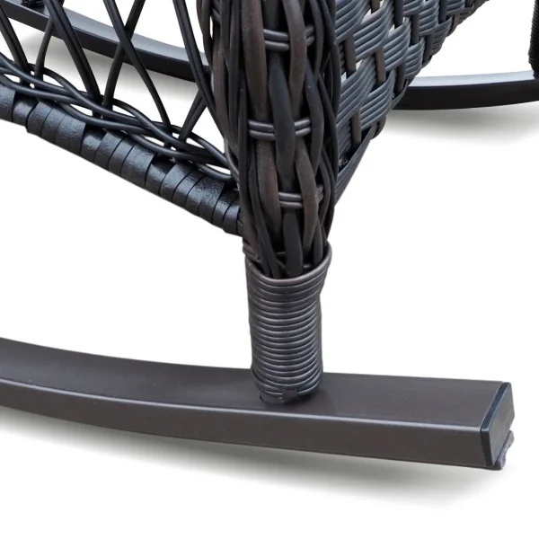 Outdoor Garden Rocking Chair, All-Weather Rattan Wicker, Patio Lounge Furniture, Metal Frame