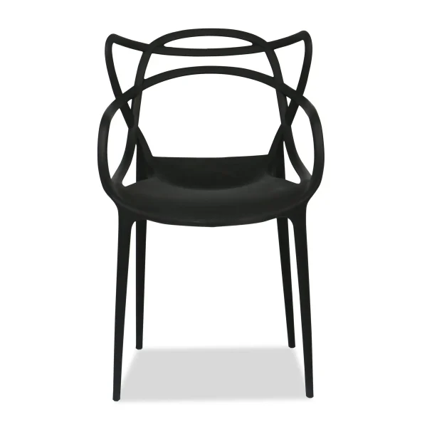 22 Black Heavy Duty Plastic Dining Chair - Stylish, Comfortable & Durable for Indoor/Outdoor Use