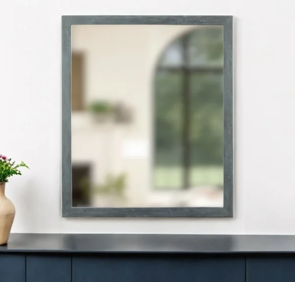 40 Dark Gray Solid Wood Framed Accent Mirror - Elevate Your Space with Contemporary Style & Flair