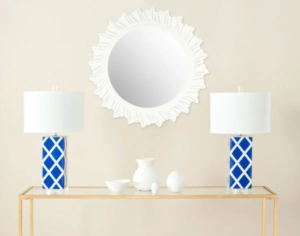 By The Sea Mirror - Sculptural Round Design Reflecting Ocean Waves, Perfect for Living Rooms & Halls
