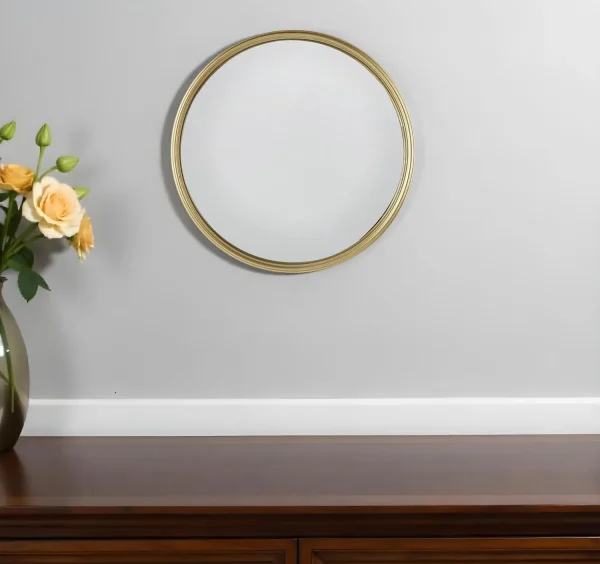 10 Gold Round Iron Textured Framed Accent Mirror – Modern Decor for Brightening Any Space!