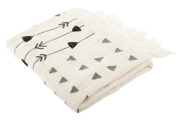 Penton Fringe Throw: Cozy Cotton Blanket with Playful Patterns for a Charming Cottage Vibe