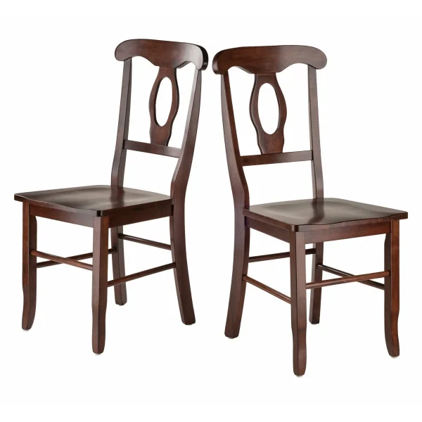 Renaissance 2-Piece Keyhole-Back Chair Set in Rich Walnut - Stylish Comfort for Dining & More!