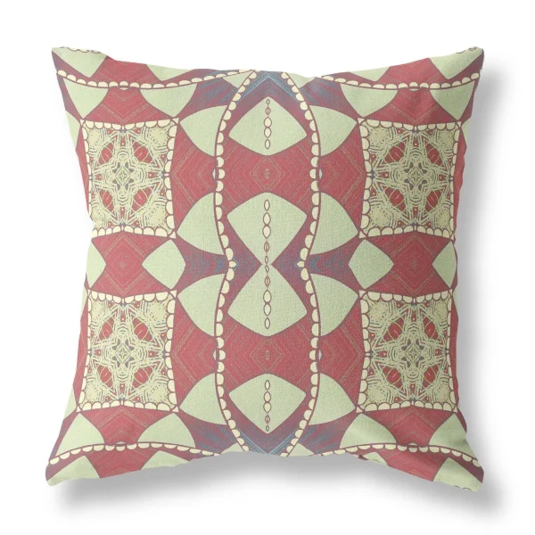 Muted Magenta Yellow Suede Geometric Throw Pillow - Stylish Accent for Any Decor