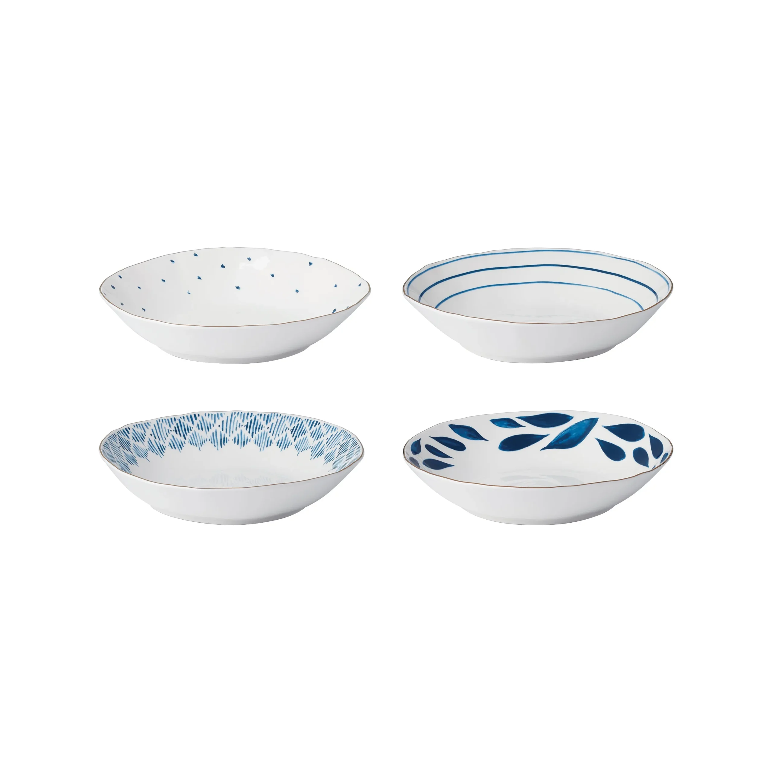 0dBlue-Bay-Porcelain-Dinner-Bowls-Gold-Band-Design-Set-of-4-Dishwasher-Microwave-Safe