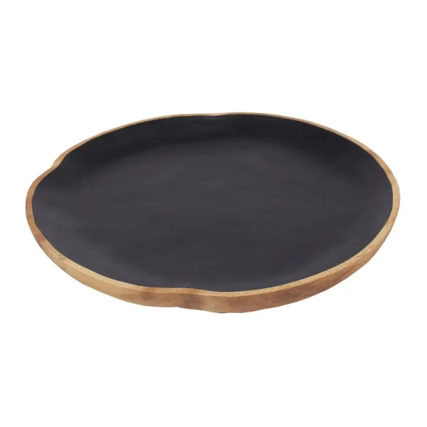 Elk Handmade Suar Wood Weller Plate – Decorative Two-Toned Accent for Modern Home Decor, 18