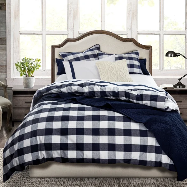 Camille Buffalo Check Comforter Set - Cozy Farmhouse Style for Modern Bedroom Decor and Comfort