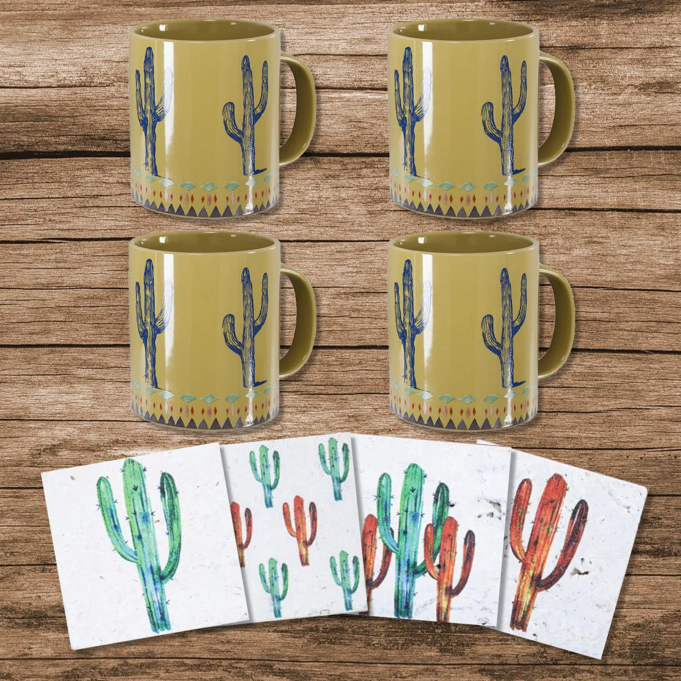 3uCactus-Mug-Coaster-Set-Vibrant-Desert-Inspired-Tableware-with-4-Mugs-and-4-Coasters-Included_1