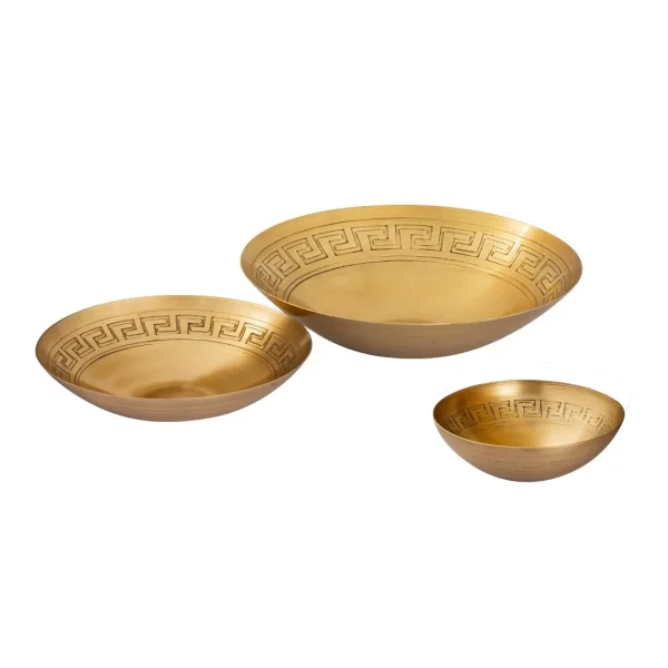 Elk Decorative Greek Key Bowls Set of 3 - Stylish Cast Iron Storage for Organizing Your Space