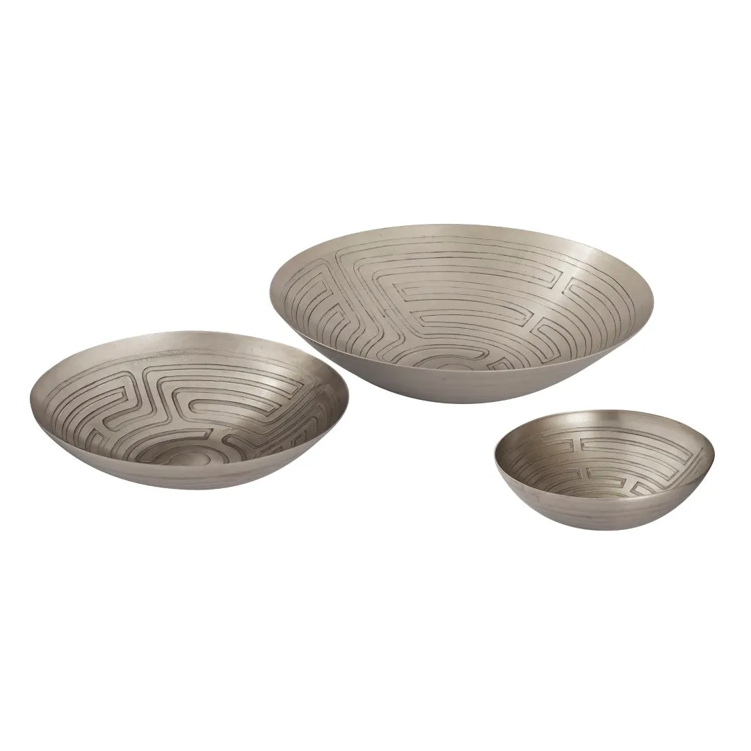 6xElk-Decorative-Maze-Etched-Bowls-Set-of-Three-Stylish-Antique-Finish-Metal-for-Home-Organization