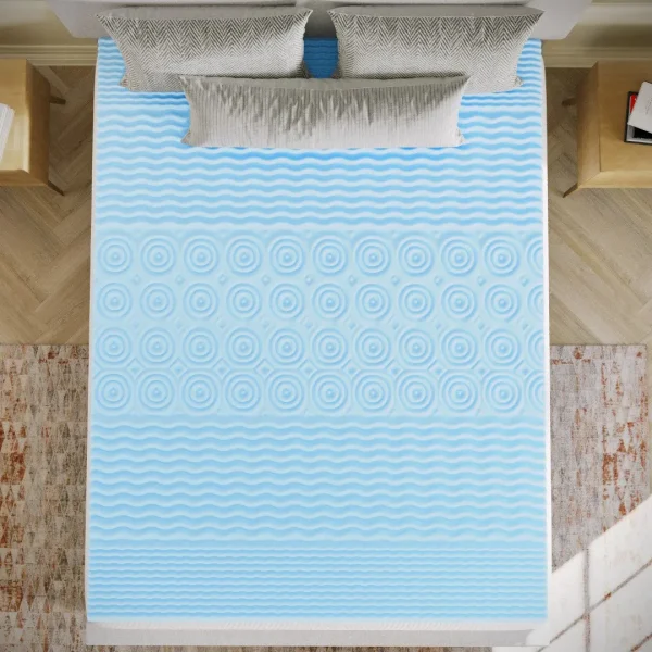 2-Inch Cooling Gel Memory Foam Topper, 5-Zone Queen, CertiPUR-US Certified