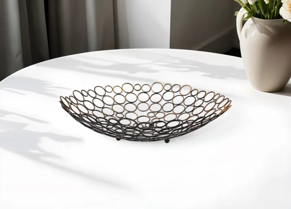 19 Stunning Bronze Metal Round Centerpiece Bowl for Elegant Table Settings and Home Decor