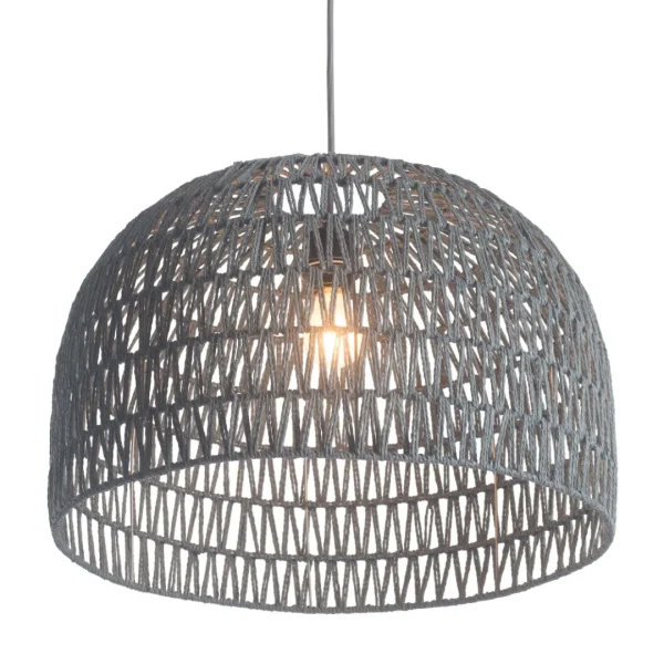 Paradise Modern Ceiling Lamp - Large Dome Shade with Gray Zigzag Design for Kitchens & Dining Spaces