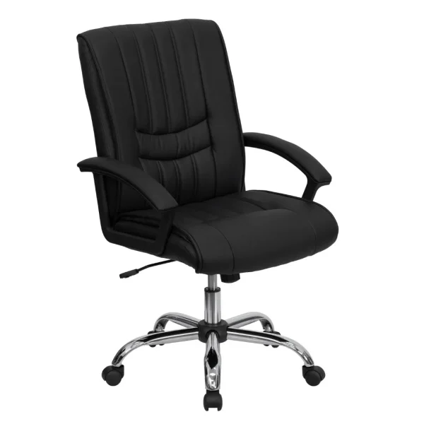 Manager's Grade Swivel Mid-Back LeatherSoft Office Chair with Arms