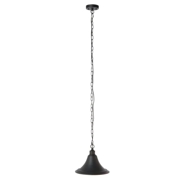 Graylyn Outdoor Pendant Light - Elegant Bell-Shaped Black Steel Fixture for Patios, Porches & Verandas