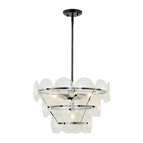 Landreth Chandelier - Stunning 3-Tier Clear Glass Design, Adjustable Height, Perfect for Glam Spaces!