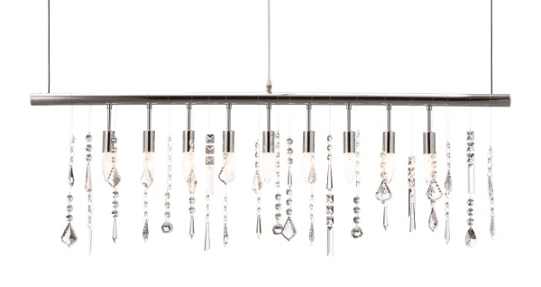 Shooting Stars Ceiling Lamp - Modern Chrome & Crystal Design, UL Approved, Includes LED Bulbs