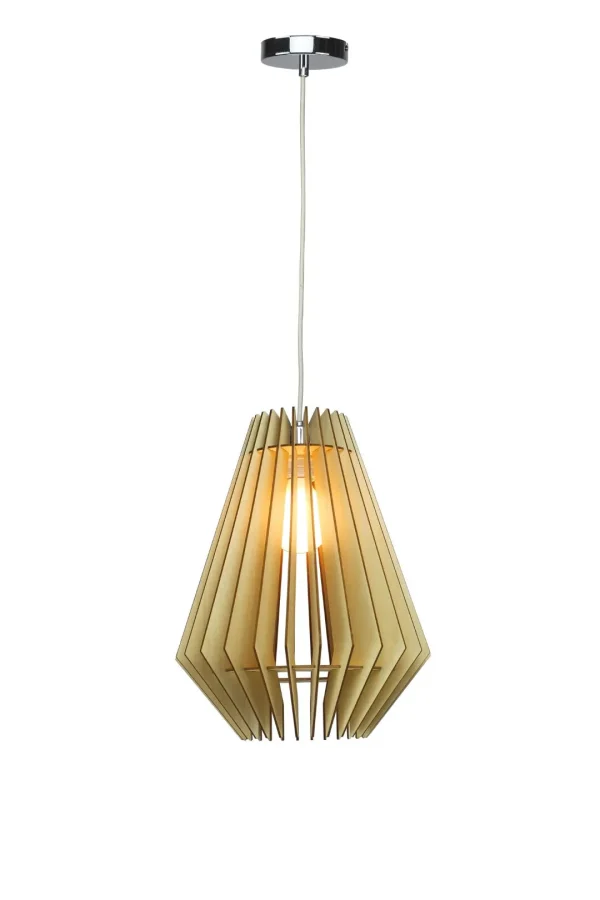 Bethel Natural Wood Pendant Light - Stylish Adjustable Ceiling Fixture for Kitchen & Entryway Decor