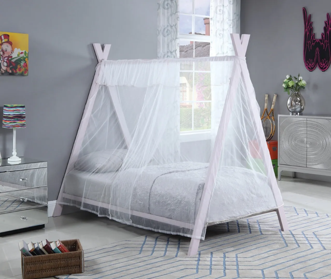 4bFultonville-Pink-Twin-Tent-Bed-Stylish-Metal-Design-for-Kids-Rooms-Modern-Playful-Retreat
