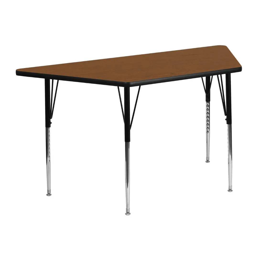4wCommercial-Grade-225-W-x-45-L-Trapezoid-HP-Laminate-Activity-Table-Standard-Height-Adjustable-Legs