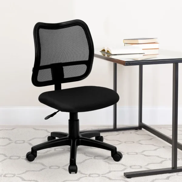Mesh Mid-Back Swivel Office Chair with Lumbar Support & Height Adjustment