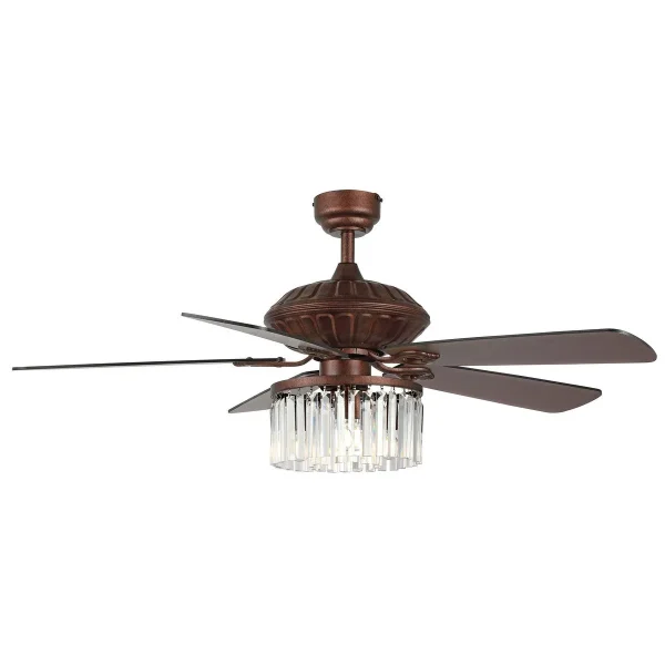 Laurila Ceiling Fan with Remote - Stylish Indoor Chandelier with Rustic Finish & 5-Speed Comfort