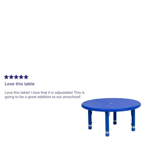 Height Adjustable Round Plastic Activity Table | 33'' Commercial Grade