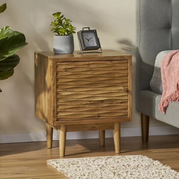 Christopher Knight Home® Boho Acacia Wood Nightstand - Handcrafted with Natural Finish